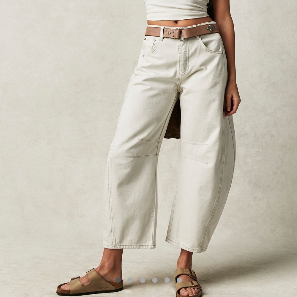 We the Free Good Luck Mid Rise Barrel Leg Jeans